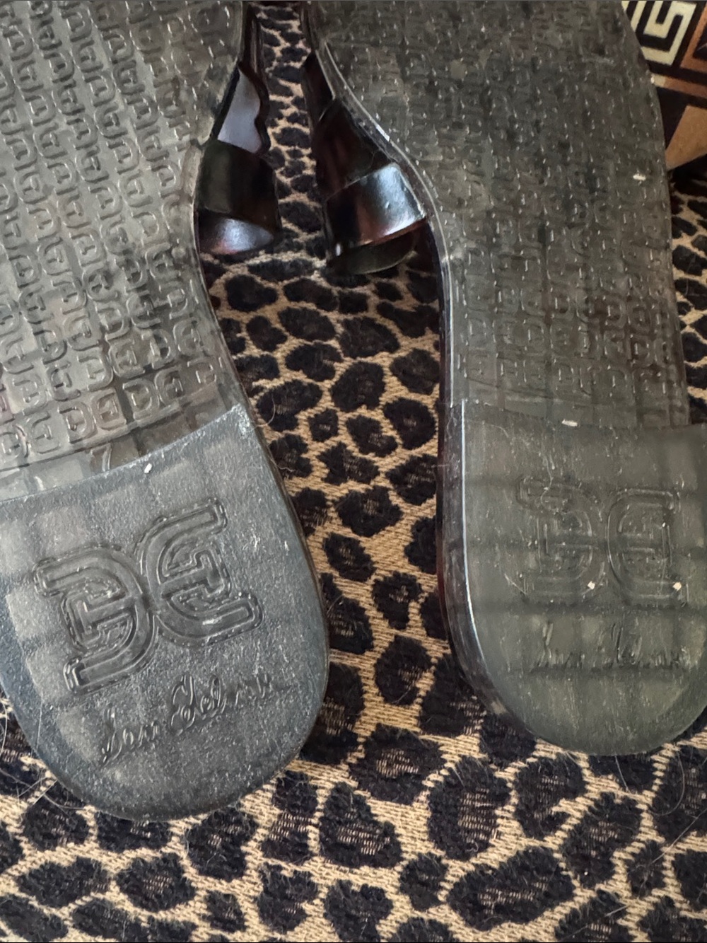 Sam Edelman Tortoiseshell Jelly Slide Sandals - Brown/Black - Picture 4 of 6